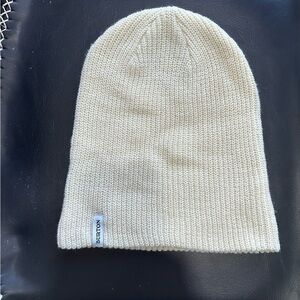 BURTON Beanie Polyester Acrylic Knit Winter Hat Ivory Adult Unisex